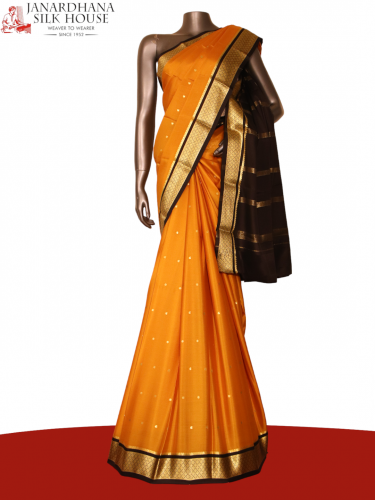 Traditional Butta Mysore Crepe Silk Saree